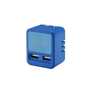 doocoo iCharger2 隱藏式插頭USB極速充電器藍色
