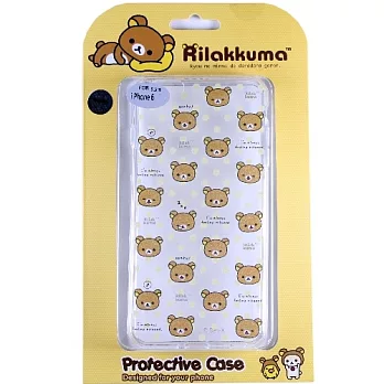 Rilakkuma 拉拉熊/懶懶熊 Apple iPhone 6 (4.7吋) 彩繪透明保護軟套-繽紛大頭熊