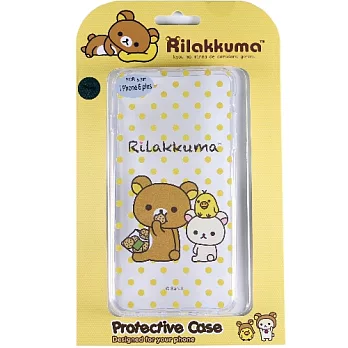 Rilakkuma 拉拉熊/懶懶熊 Apple iPhone 6 Plus (5.5吋) 彩繪透明保護軟套-點點好朋友