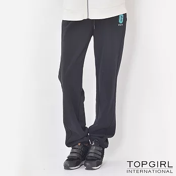TOP GRIL-抽繩棉長褲S黑