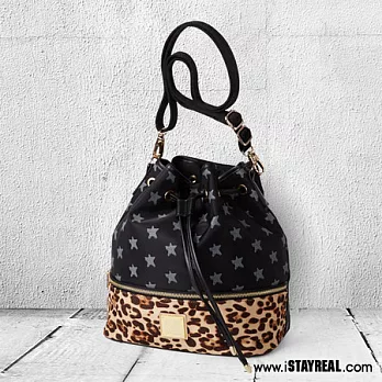 Hi！Leopard Mousy Bucket Bag 嗨！豹豹水桶包(無版型/黑色)黑色