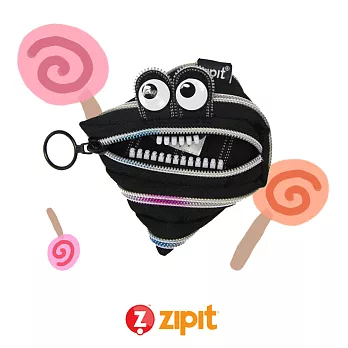 Zipit 彩虹怪獸拉鍊包(小)-黑白條紋