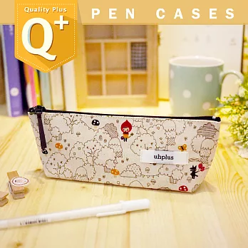 uhplus Q-plus 帆船筆袋- 手繪森林小紅帽(棕)