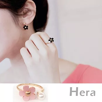 【Hera】赫拉 雛菊小花珍珠開口戒指/微調戒(三色任選)粉色