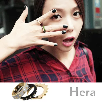 【Hera】赫拉 龐克風烤漆鉚釘戒指/關節戒(三件組)