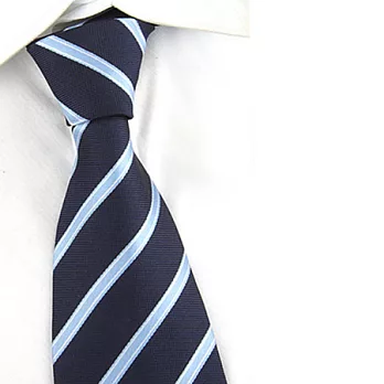 A+ accessories 總裁尊爵深藍底淺藍斜條紋領帶