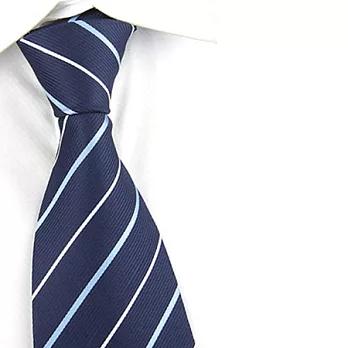 A+ accessories 總裁尊爵深藍底淺藍白細條紋領帶