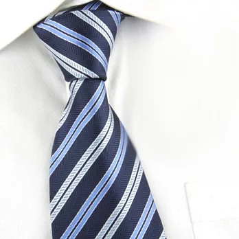 A+ accessories 男士商務藍底白色繩紋領帶(LD003)