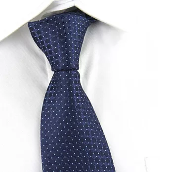 A+ accessories 男士商務深藍底白圓點領帶(LD016)