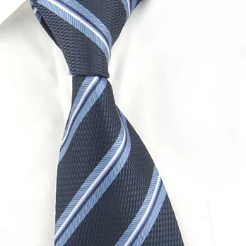 A+ accessories 男士商務深藍底深藍白細條紋領帶(LD020)