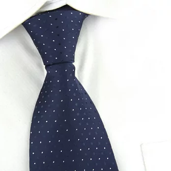 A+ accessories 男士商務深藍底藍灰圓點領帶(LD021)