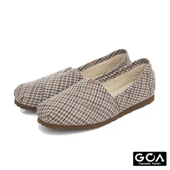 GOA 格紋毛呢內刷毛輕便鞋36藍格紋