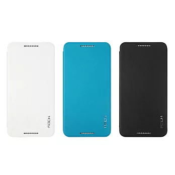ROCK HTC Desire 820 融系列立架式側翻皮套(黑)