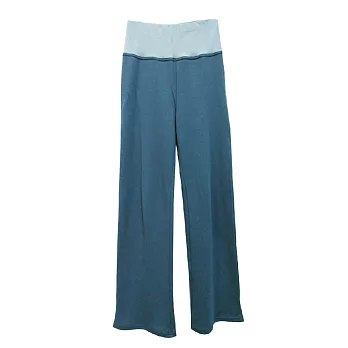 【和諧生活有機棉】仕女瑜珈直筒褲(精梳厚棉)S蔚藍+灰藍