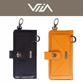 VIIA Stream 時尚質感多功能 錢包皮套 橘色