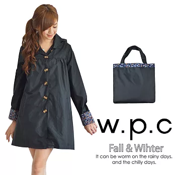 【w.p.c】袖口花樣。時尚雨衣/風衣黑色