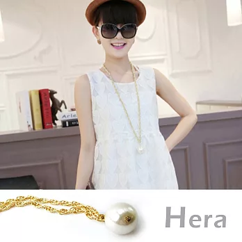 【Hera】赫拉 大牌明星大珍珠吊墜項鍊/長鍊(金色)