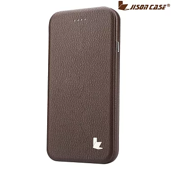 JisonCase iPhone 6 plus 5.5專用 左翻站立皮套 棕色