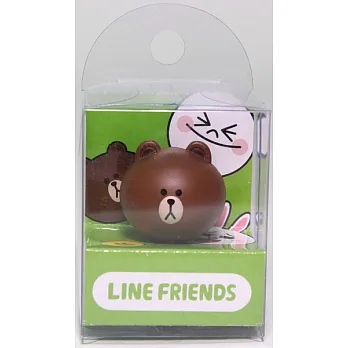 LINE FRIENDS耳機塞熊大發呆