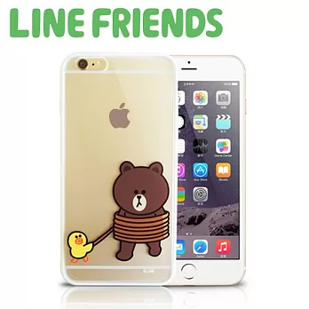 LINE FRIENDS iPhone 6Plus 透明硬式保護殼綁架熊大