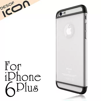 DESOF iCON MIX iPhone6 Plus 5.5吋漾彩透明保護殼(黑)
