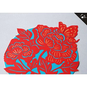 知音文創/中式雷射賀卡/花開富貴