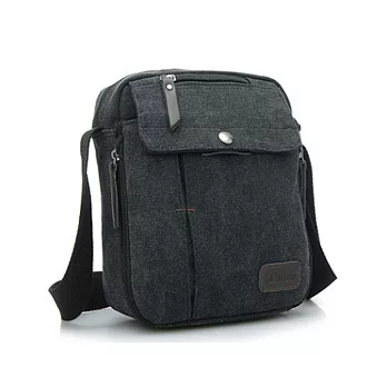 多功能斜肩帆布包黑色