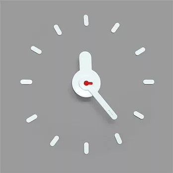 【On Time Wall Clock】牆上貼・時計 White-Red