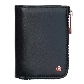 Mondaine 瑞士國鐵牛皮卡片零錢包-黑