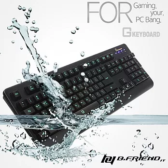 B.FRiEND G KEYBOARD 超防水LED發光遊戲鍵盤 GK2 黑色