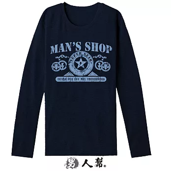 【男人幫】T5636*【天秤Man Shop懷舊風長袖T恤】丈青色M號