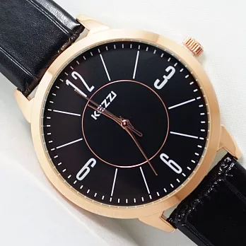 KEZZI 珂紫 996潮流時尚韓版簡約時尚情侶皮帶錶-小型(黑色)