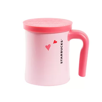 [星巴克]粉紅把手不鏽鋼杯