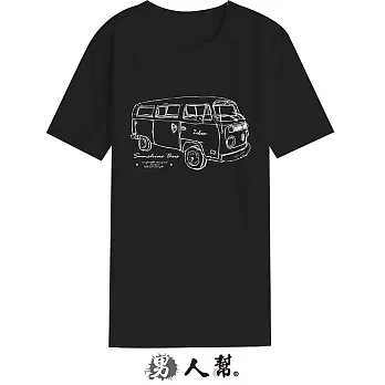 【男人幫】BR019＊【陽光巴士短袖T恤】黑色2XL號
