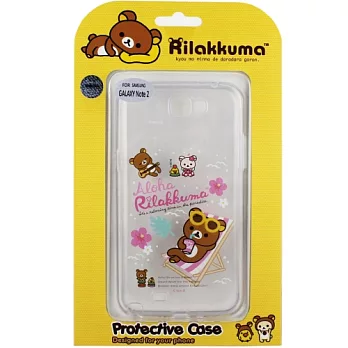 Rilakkuma 拉拉熊/懶懶熊 Samsung Galaxy Note 2 /N7100 彩繪透明保護軟套-Fun Fun熊