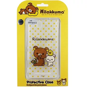 Rilakkuma 拉拉熊/懶懶熊 SONY Xperia C3 彩繪透明保護軟套-點點好朋友