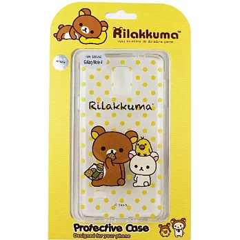 Rilakkuma 拉拉熊/懶懶熊 Samsung Galaxy Note 4 彩繪透明保護軟套-點點好朋友