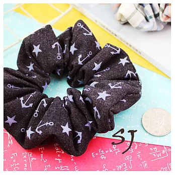 MIT 海軍風牛仔大腸髮圈