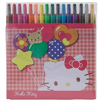 《Sanrio》HELLO KITTY繽紛氣球系列16色旋轉蠟筆組