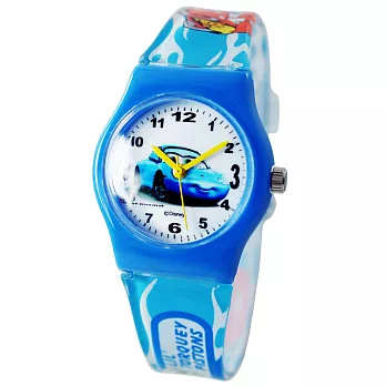 Cars2 世界大賽-閃電麥坤膠錶(藍車)(小型)