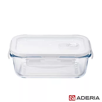 【ADERIA】日本進口耐熱玻璃扣式保鮮盒600ml(長型款)