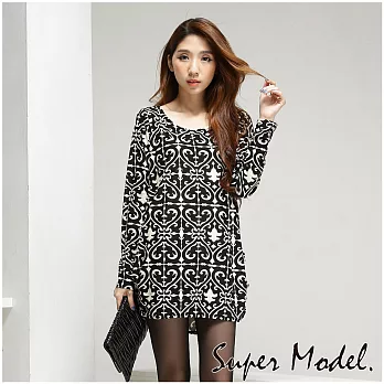 【名模衣櫃】韓版絲滑棉感上衣-共11款 (適穿M-XXL)FREE古典圖樣