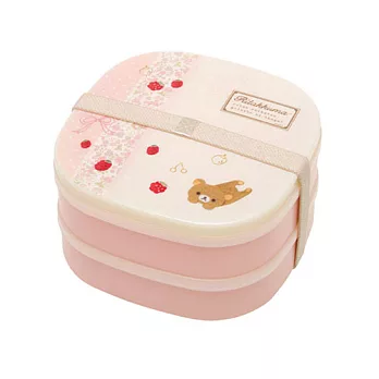 San-X 拉拉熊甜美刺繡系列雙層便當盒