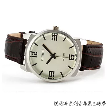 Watch-123 設計個性大錶盤簡易數字腕錶 (2色任選)白色