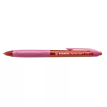 STABILO 德國天鵝牌 Performer+ 表演家系列 超滑順 原子筆(XF)0.5mm紅筆/粉紅色