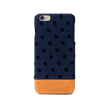 alto iPhone 6 Plus / 6S Plus 真皮手機殼背蓋， Denim - 藍色圓點 Navy Bubble