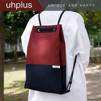 uhplus New Journey系列- 撞色束口背包(紅藍)
