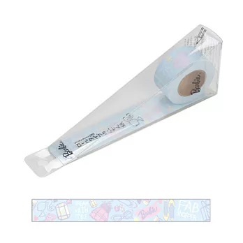 《sun-star》Barbie芭比55週年紀念系列捲軸式自黏便條紙膠帶(時尚小物粉藍)