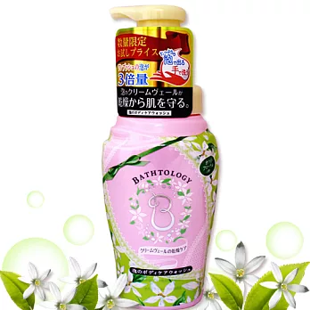 日本彈性豐泡保濕沐浴乳(白色花香)450ML