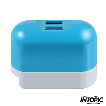 INTOPIC 廣鼎-2A雙USB充電器 CU-001繽紛藍
